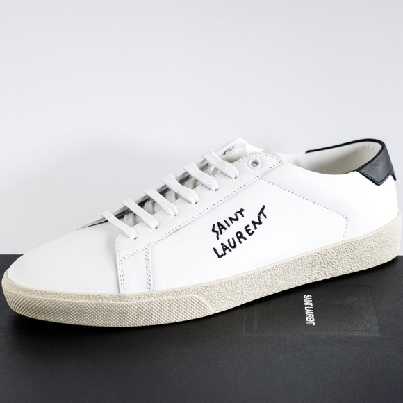 Saint Laurent Court Classic Sl/06 Embroidered Men's Sneakers New Auth US 9.5 - Picture 13 of 13